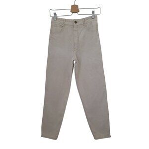 Vintage Guess Georges Marciano Beige High Waisted Jeans w/ Zippered Ankle Sz 29